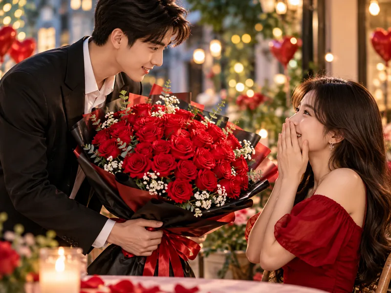 Hoa hồng đỏ tượng trưng cho tình yêu nồng cháy và cảm xúc chân thành