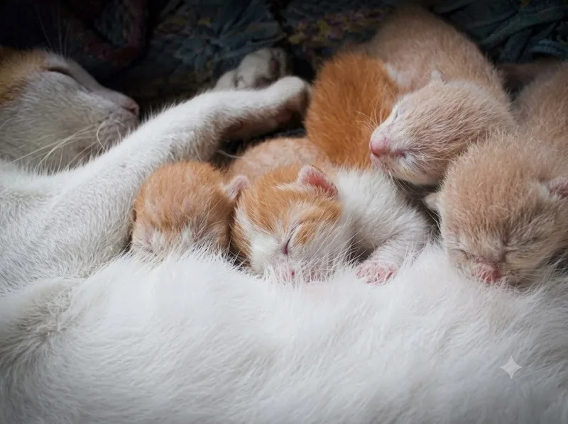 Mèo mẹ sinh con trong mơ gợi sự chăm sóc và những khởi đầu mới.